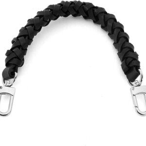 Genuine Leather Braided Bag Strap for LV Neonoe Metis Noe BB Hobo Black